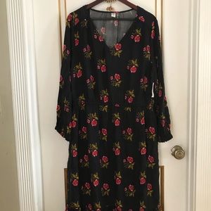 Black & Floral Boho Maxi Dress